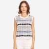 Autumn Cashmere Multi Pointelle Cropped Tabard With Inserts | Sweaters