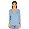Autumn Cashmere Angled Cable V-Neck In Stonewash | Sweaters